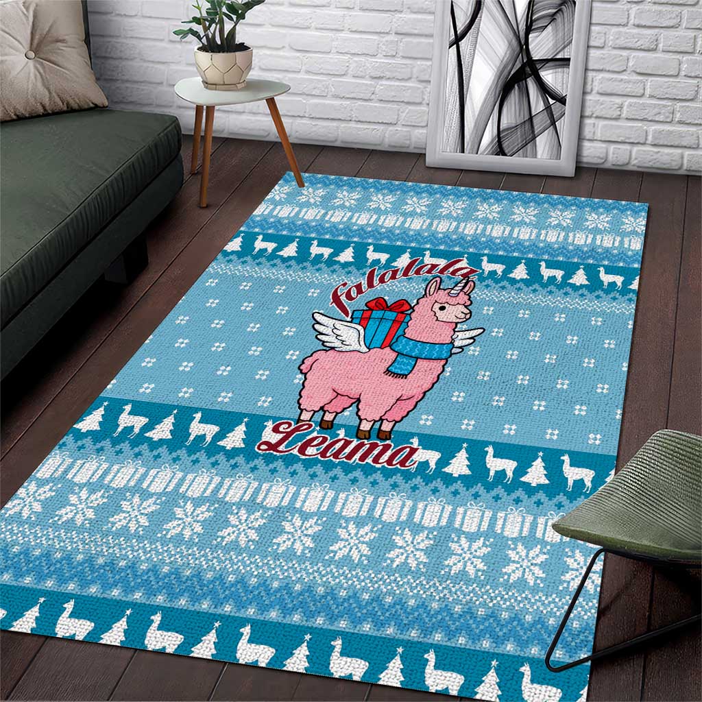 Pink Llama Christmas Area Rug Xmas Holiday Patterns - Wonder Print Shop