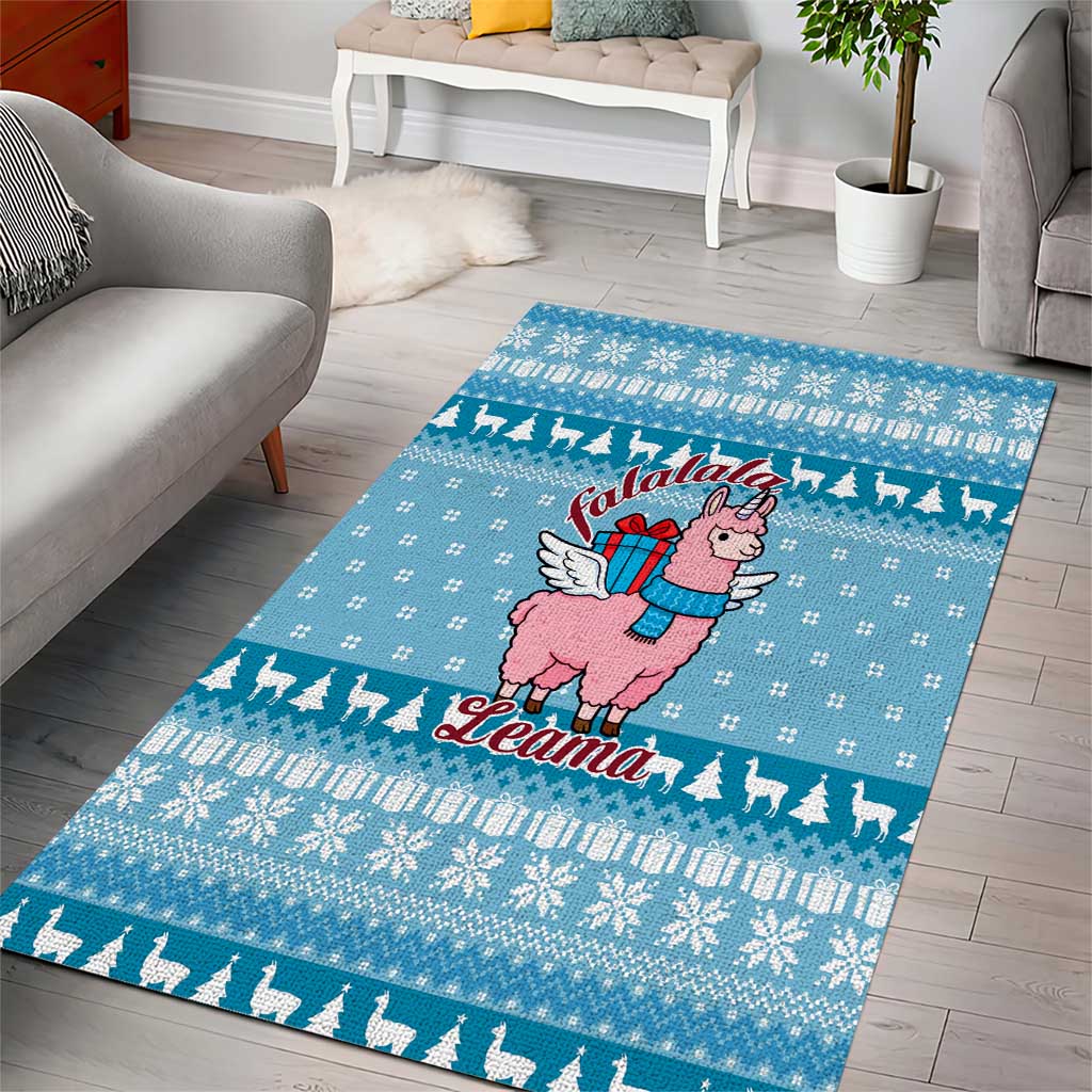 Pink Llama Christmas Area Rug Xmas Holiday Patterns - Wonder Print Shop