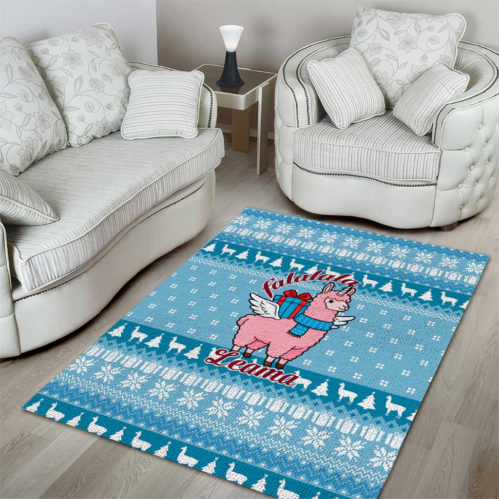 Pink Llama Christmas Area Rug Xmas Holiday Patterns - Wonder Print Shop