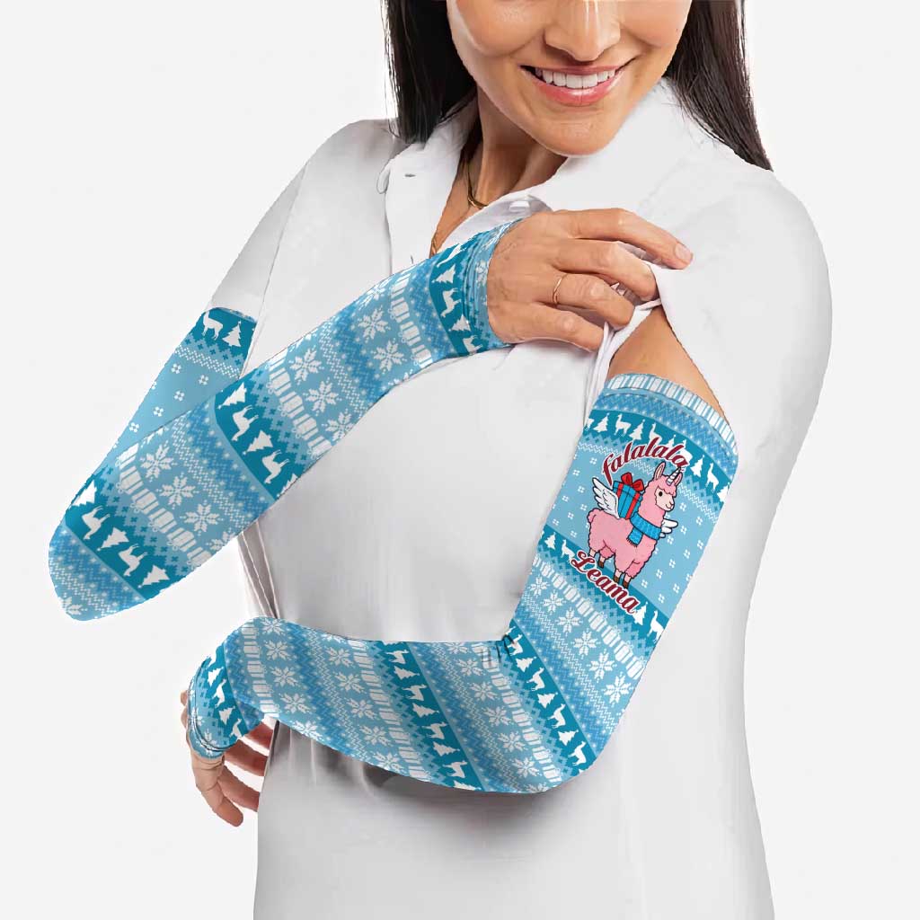 Pink Llama Christmas Arm Sleeves Xmas Holiday Patterns - Wonder Print Shop
