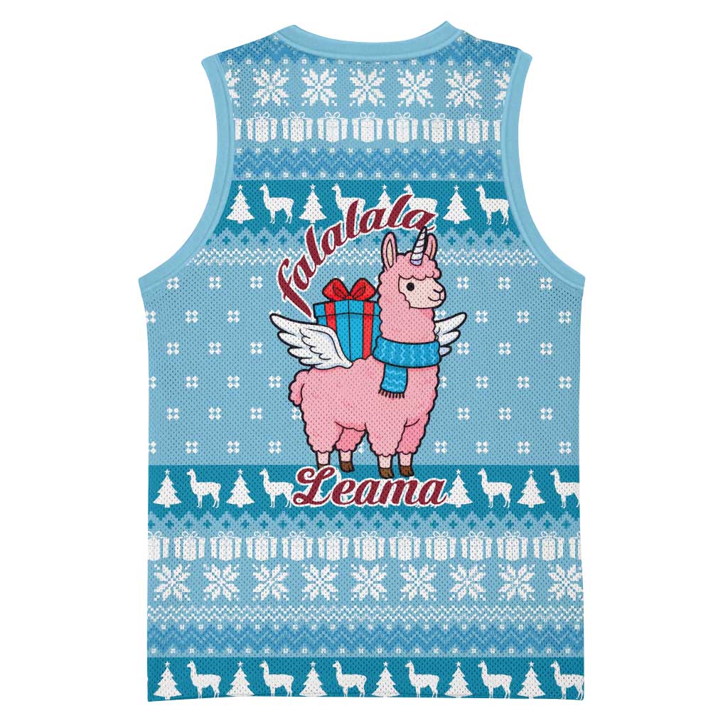 Pink Llama Christmas Basketball Jersey Xmas Holiday Patterns - Wonder Print Shop