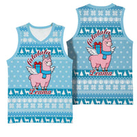 Pink Llama Christmas Basketball Jersey Xmas Holiday Patterns - Wonder Print Shop
