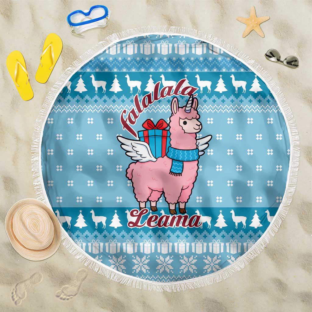Pink Llama Christmas Beach Blanket Xmas Holiday Patterns - Wonder Print Shop