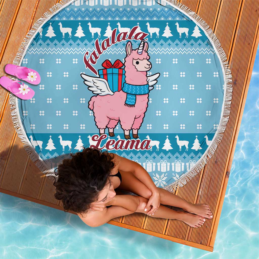 Pink Llama Christmas Beach Blanket Xmas Holiday Patterns - Wonder Print Shop