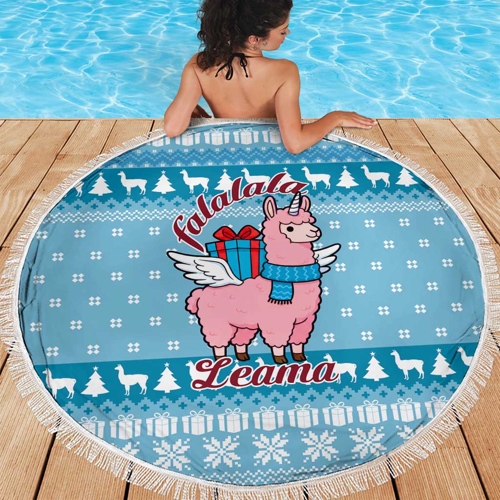 Pink Llama Christmas Beach Blanket Xmas Holiday Patterns - Wonder Print Shop