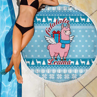 Pink Llama Christmas Beach Blanket Xmas Holiday Patterns - Wonder Print Shop