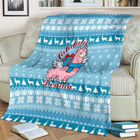 Pink Llama Christmas Blanket Xmas Holiday Patterns - Wonder Print Shop