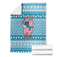 Pink Llama Christmas Blanket Xmas Holiday Patterns - Wonder Print Shop