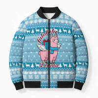 Pink Llama Christmas Bomber Puffer Jacket Xmas Holiday Patterns - Wonder Print Shop