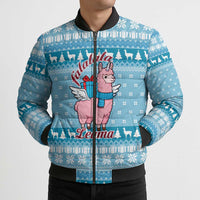 Pink Llama Christmas Bomber Puffer Jacket Xmas Holiday Patterns - Wonder Print Shop