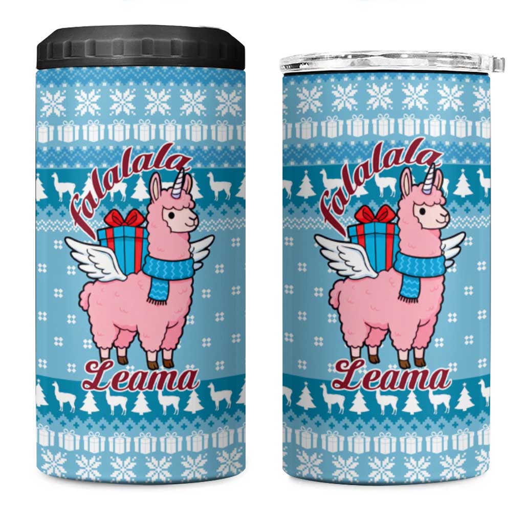 Pink Llama Christmas 4 in 1 Can Cooler Tumbler Xmas Holiday Patterns - Wonder Print Shop