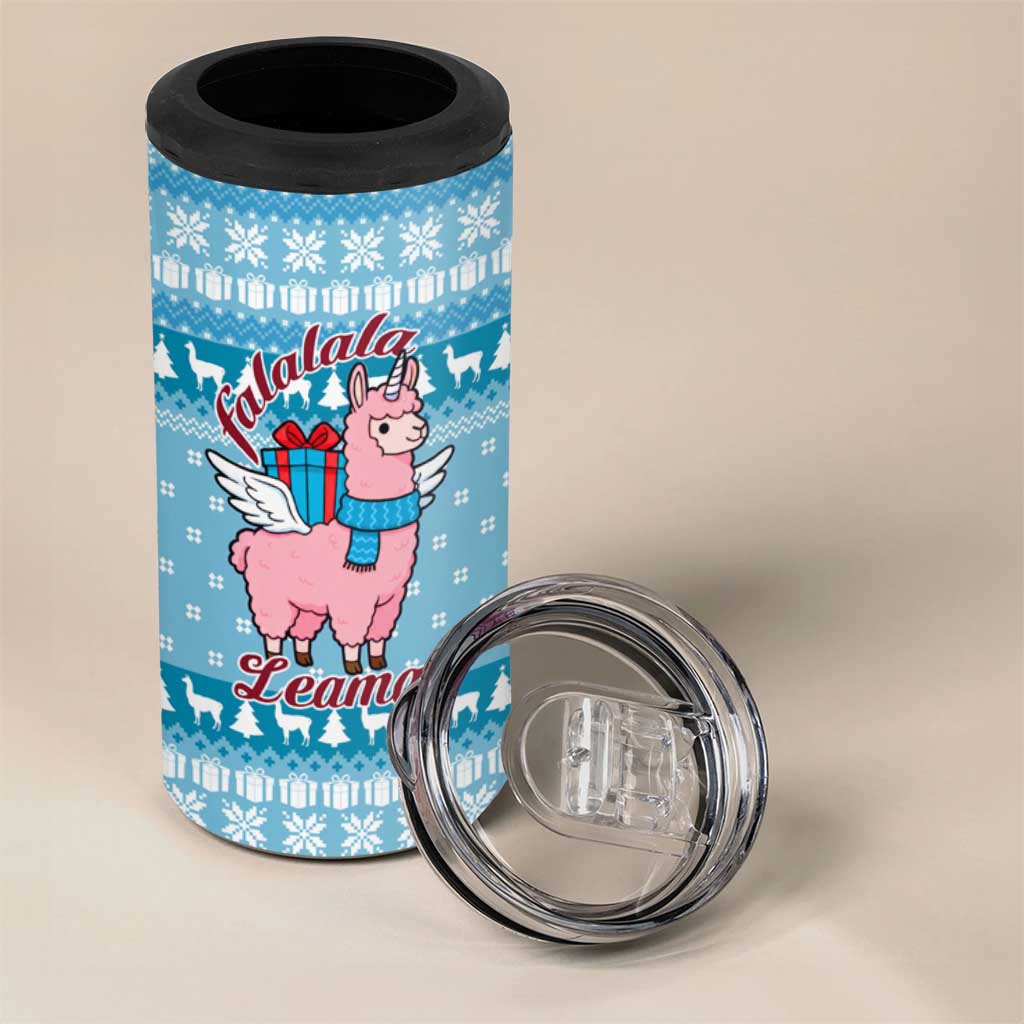 Pink Llama Christmas 4 in 1 Can Cooler Tumbler Xmas Holiday Patterns - Wonder Print Shop