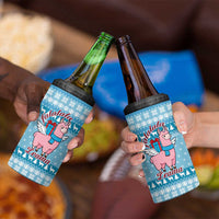 Pink Llama Christmas 4 in 1 Can Cooler Tumbler Xmas Holiday Patterns - Wonder Print Shop