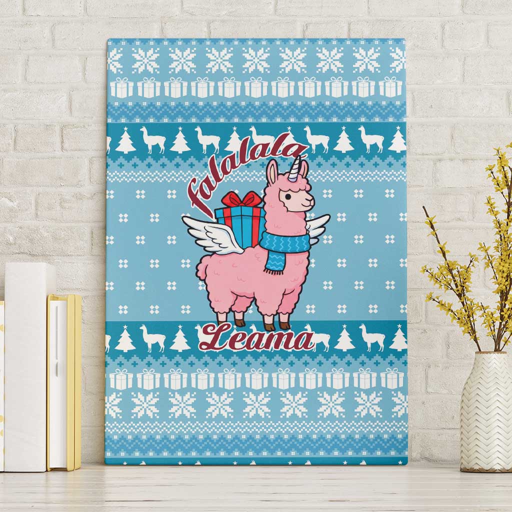 Pink Llama Christmas Canvas Wall Art Xmas Holiday Patterns - Wonder Print Shop