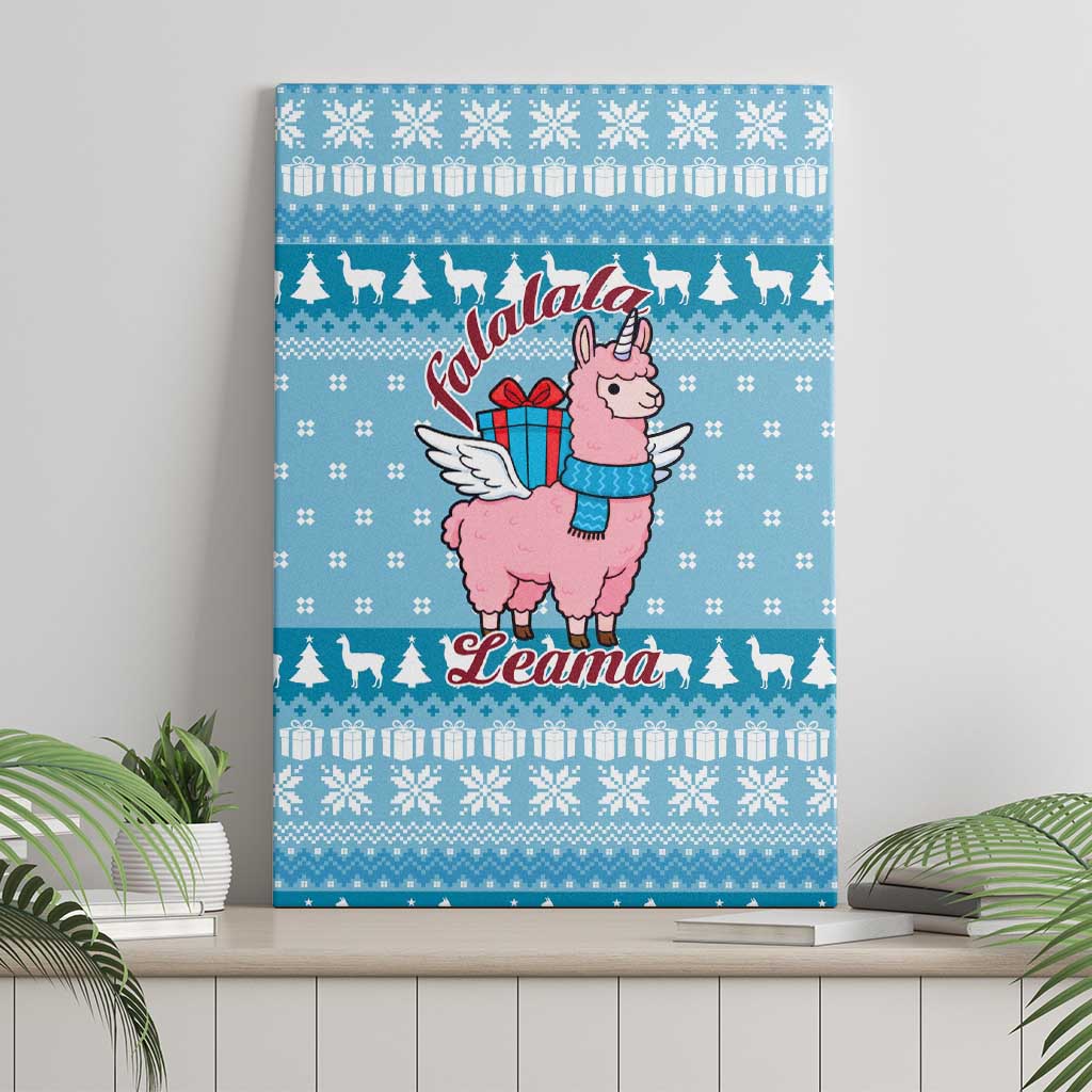 Pink Llama Christmas Canvas Wall Art Xmas Holiday Patterns - Wonder Print Shop