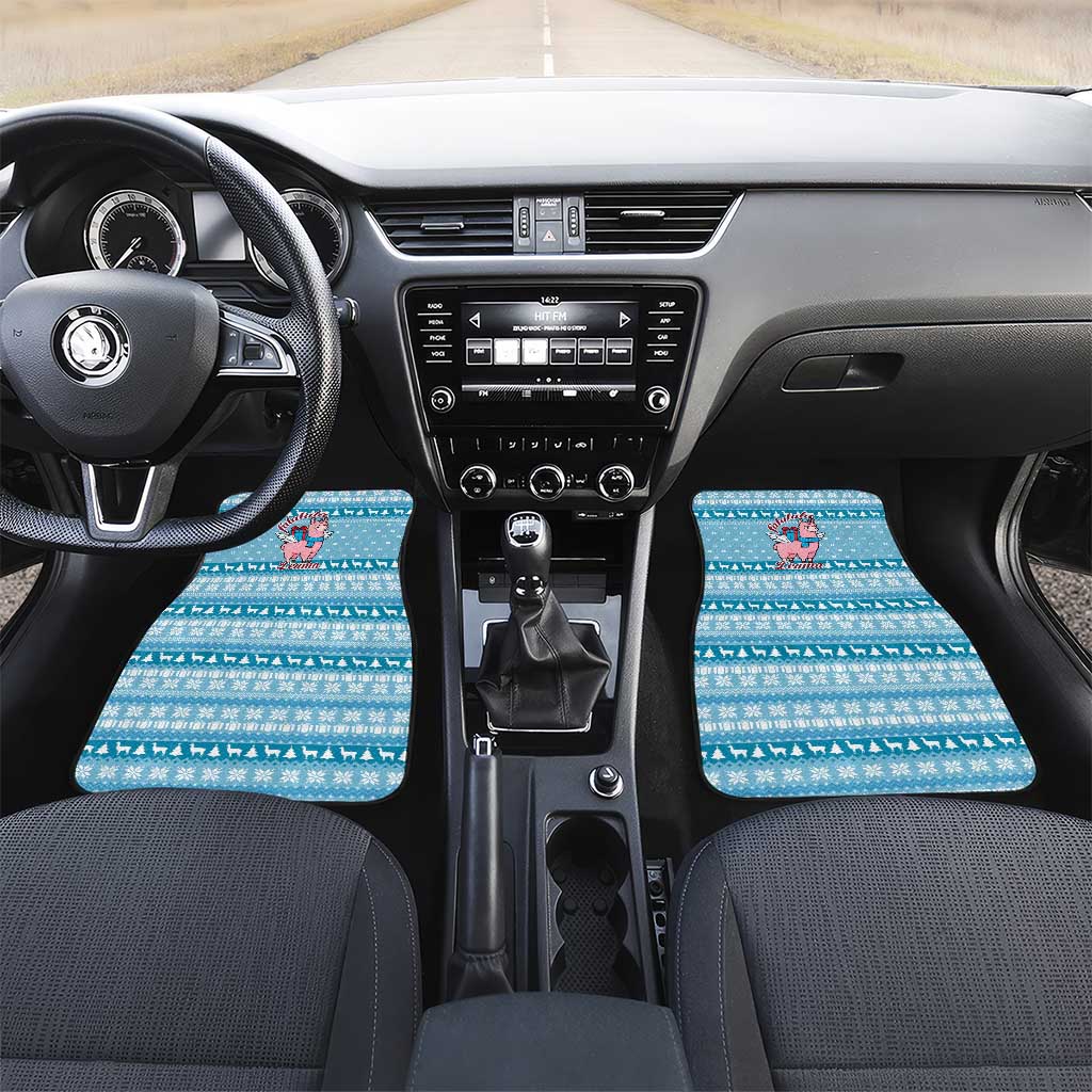 Pink Llama Christmas Car Mats Xmas Holiday Patterns - Wonder Print Shop