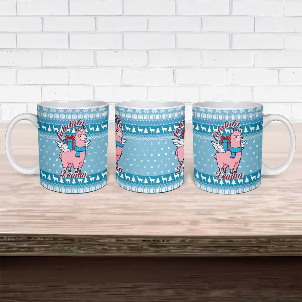 Pink Llama Christmas Ceramic Mug Xmas Holiday Patterns - Wonder Print Shop