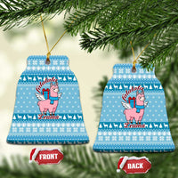 Pink Llama Christmas Ceramic Ornament Xmas Holiday Patterns - Wonder Print Shop