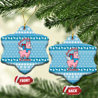 Pink Llama Christmas Ceramic Ornament Xmas Holiday Patterns - Wonder Print Shop