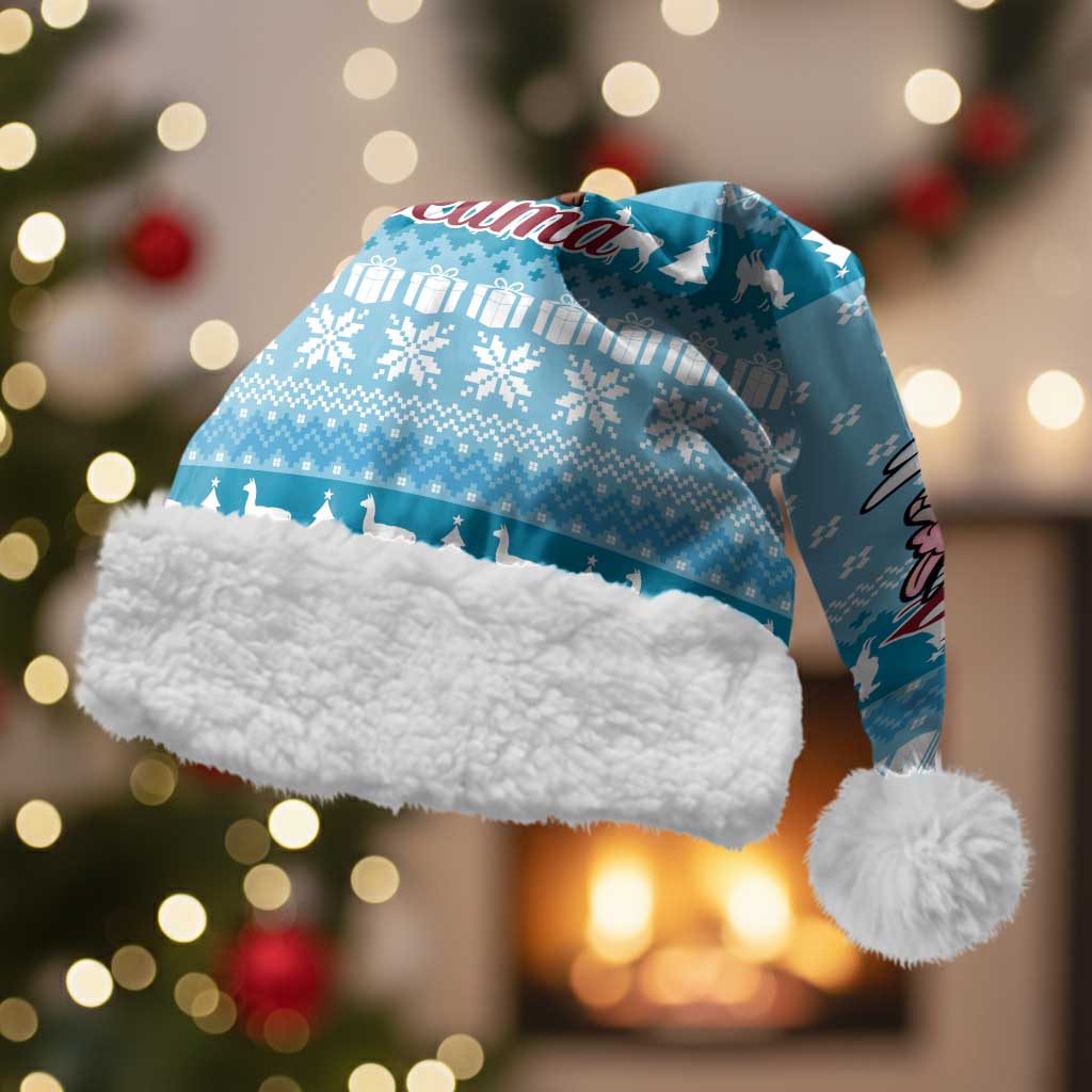 Pink Llama Christmas Santa Hat Xmas Holiday Patterns - Wonder Print Shop