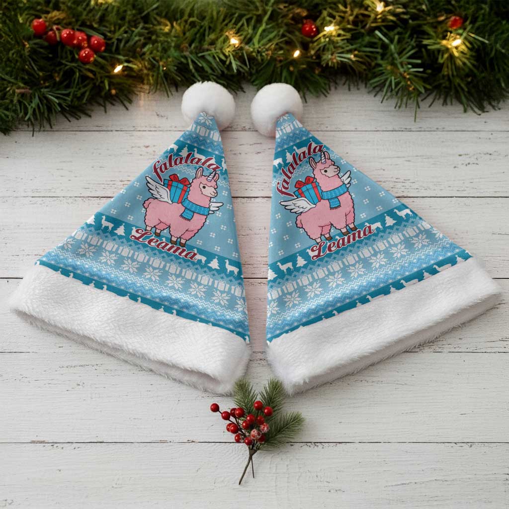 Pink Llama Christmas Santa Hat Xmas Holiday Patterns - Wonder Print Shop