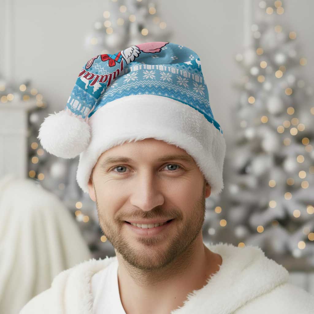 Pink Llama Christmas Santa Hat Xmas Holiday Patterns - Wonder Print Shop