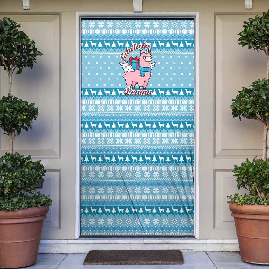 Pink Llama Christmas Door Cover Xmas Holiday Patterns - Wonder Print Shop