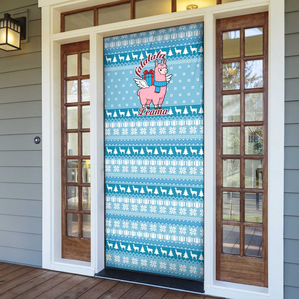 Pink Llama Christmas Door Cover Xmas Holiday Patterns - Wonder Print Shop