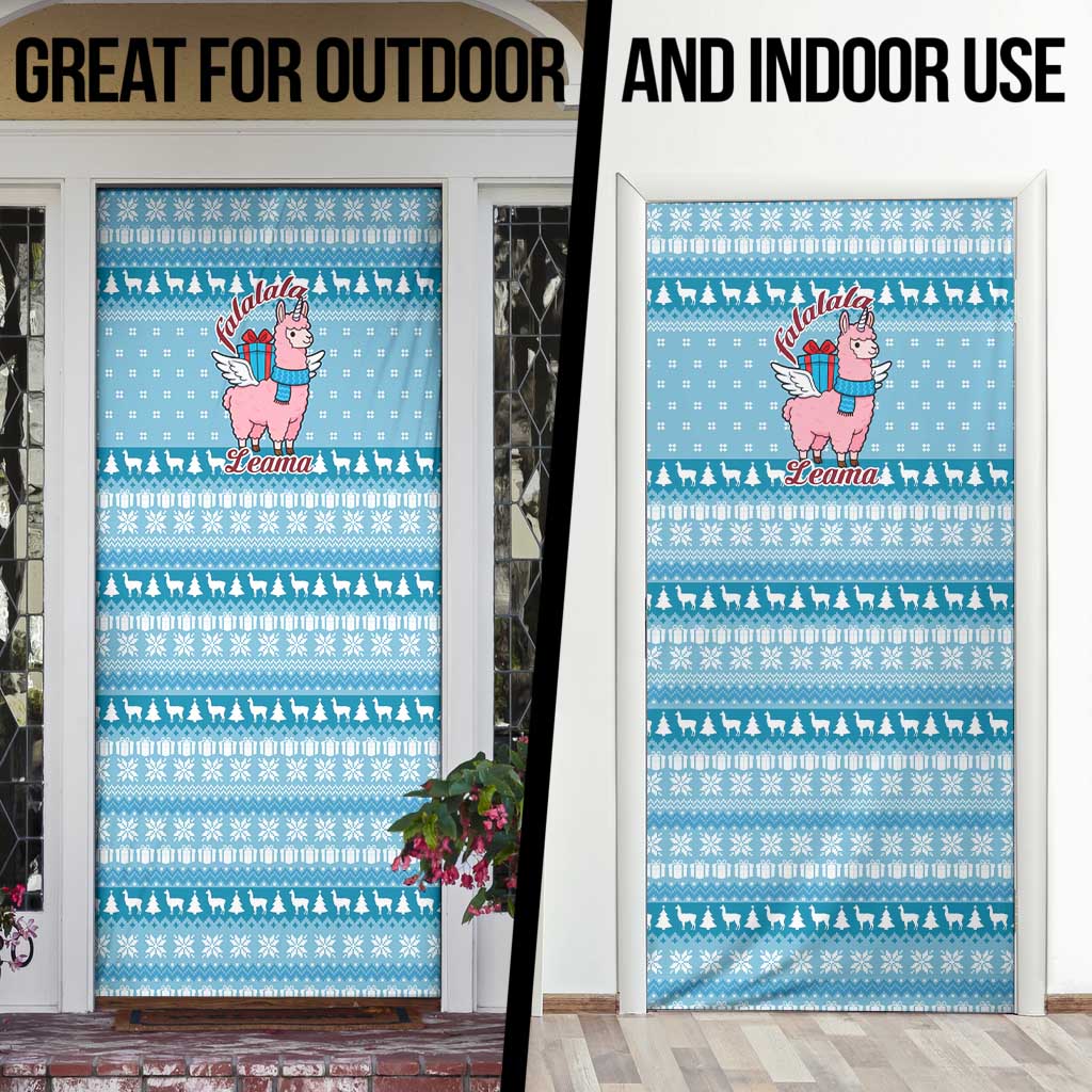 Pink Llama Christmas Door Cover Xmas Holiday Patterns - Wonder Print Shop