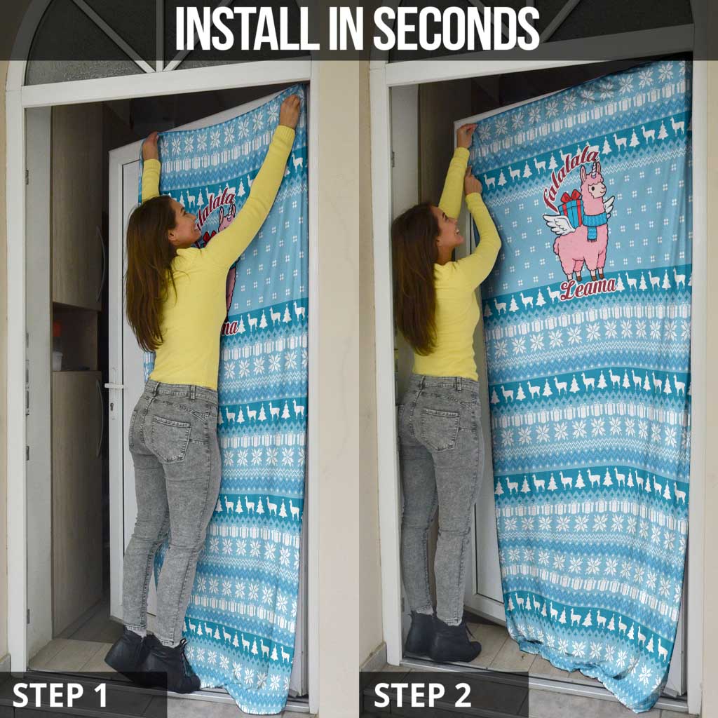 Pink Llama Christmas Door Cover Xmas Holiday Patterns - Wonder Print Shop