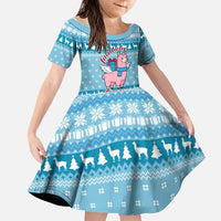 Pink Llama Christmas Family Matching Off The Shoulder Long Sleeve Dress and Hawaiian Shirt Xmas Holiday Patterns - Wonder Print Shop