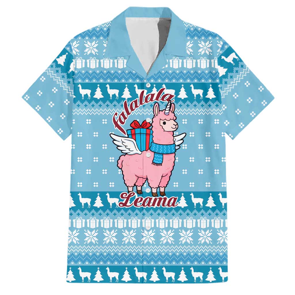 Pink Llama Christmas Family Matching Off The Shoulder Long Sleeve Dress and Hawaiian Shirt Xmas Holiday Patterns - Wonder Print Shop