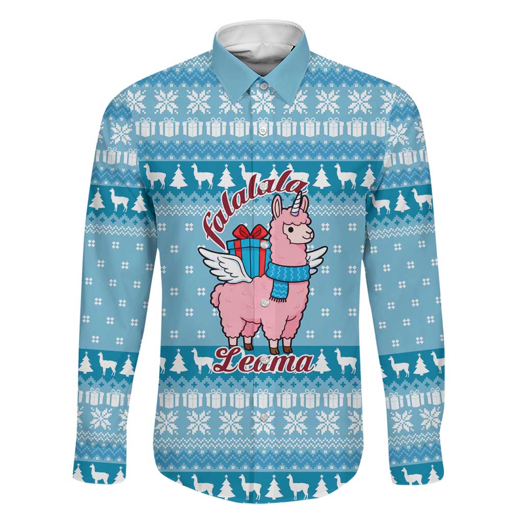 Pink Llama Christmas Family Matching Off The Shoulder Long Sleeve Dress and Hawaiian Shirt Xmas Holiday Patterns - Wonder Print Shop
