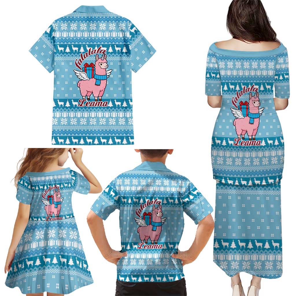 Pink Llama Christmas Family Matching Puletasi and Hawaiian Shirt Xmas Holiday Patterns - Wonder Print Shop