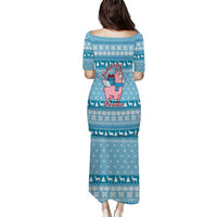 Pink Llama Christmas Family Matching Puletasi and Hawaiian Shirt Xmas Holiday Patterns - Wonder Print Shop