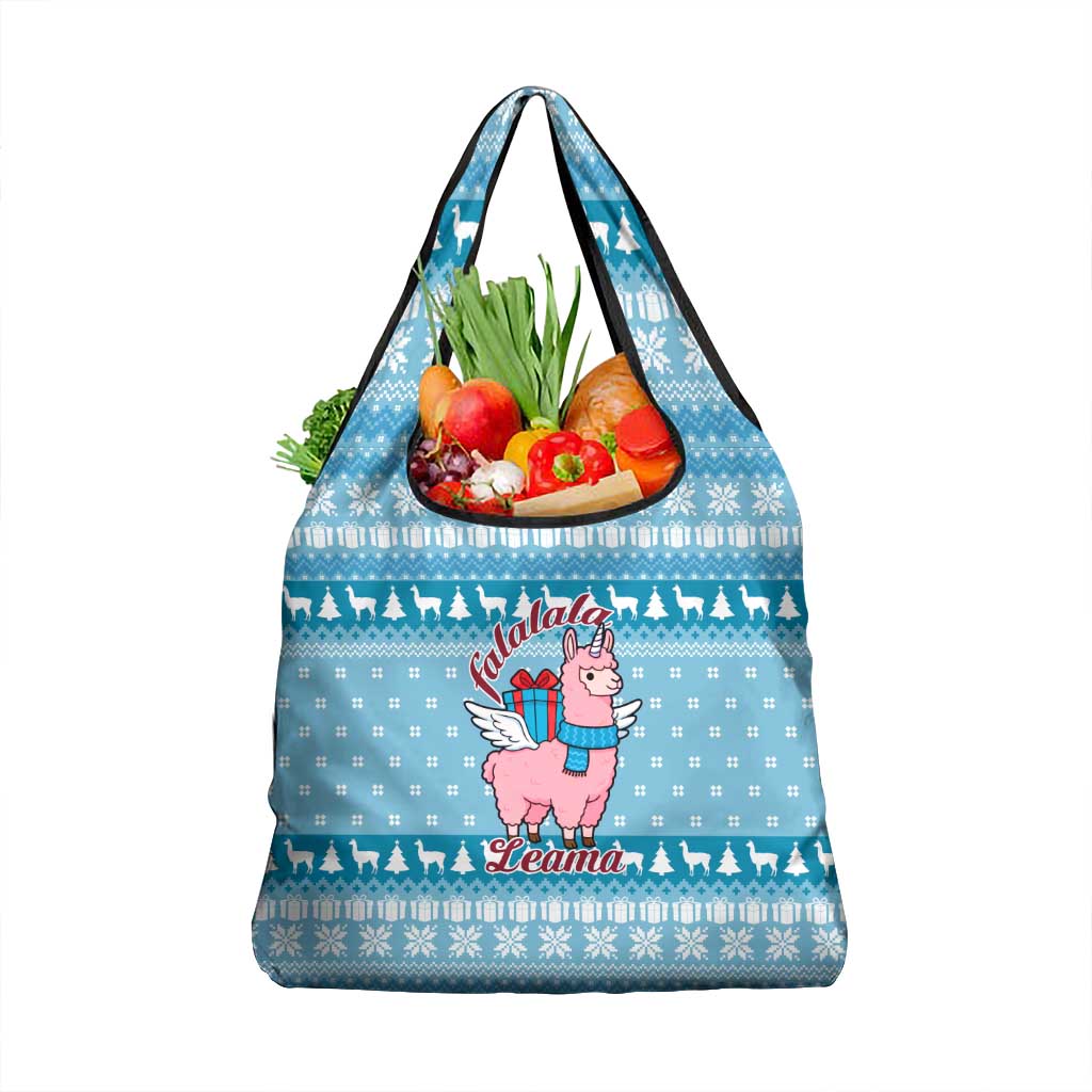 Pink Llama Christmas Grocery Bag Xmas Holiday Patterns - Wonder Print Shop