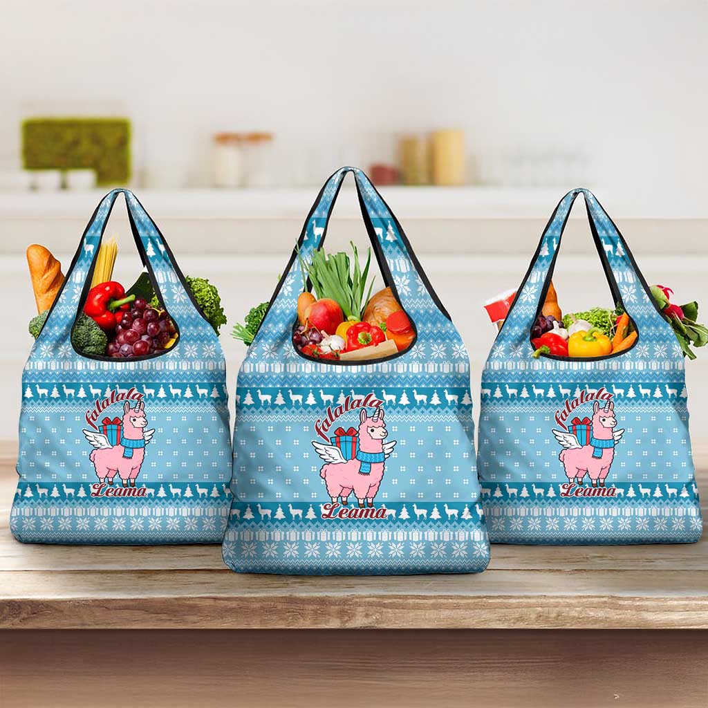 Pink Llama Christmas Grocery Bag Xmas Holiday Patterns - Wonder Print Shop