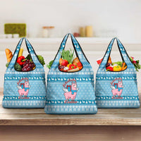 Pink Llama Christmas Grocery Bag Xmas Holiday Patterns - Wonder Print Shop