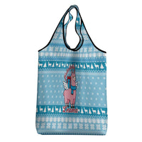 Pink Llama Christmas Grocery Bag Xmas Holiday Patterns - Wonder Print Shop