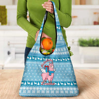 Pink Llama Christmas Grocery Bag Xmas Holiday Patterns - Wonder Print Shop