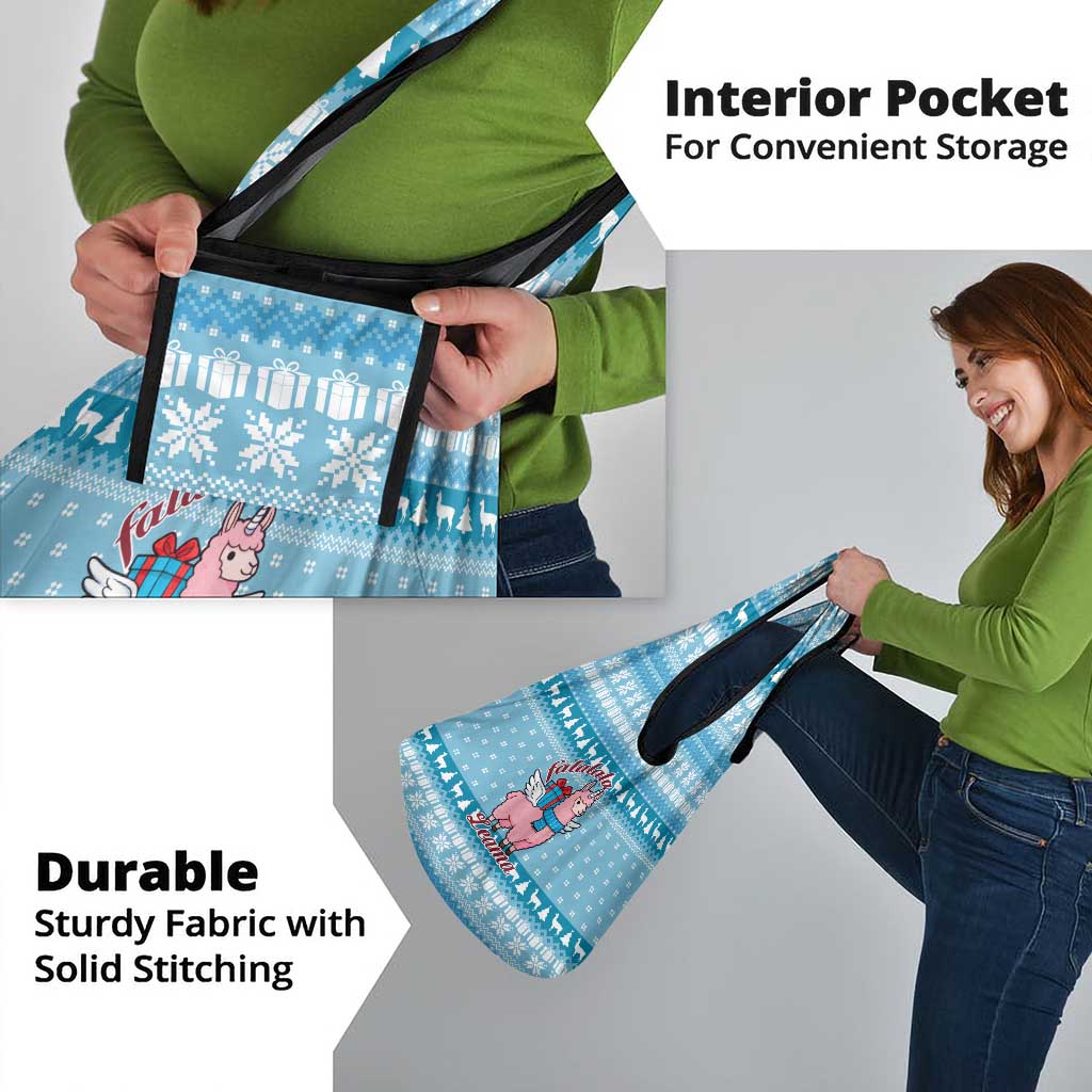 Pink Llama Christmas Grocery Bag Xmas Holiday Patterns - Wonder Print Shop