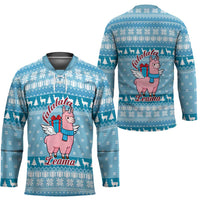 Pink Llama Christmas Hockey Jersey Xmas Holiday Patterns - Wonder Print Shop