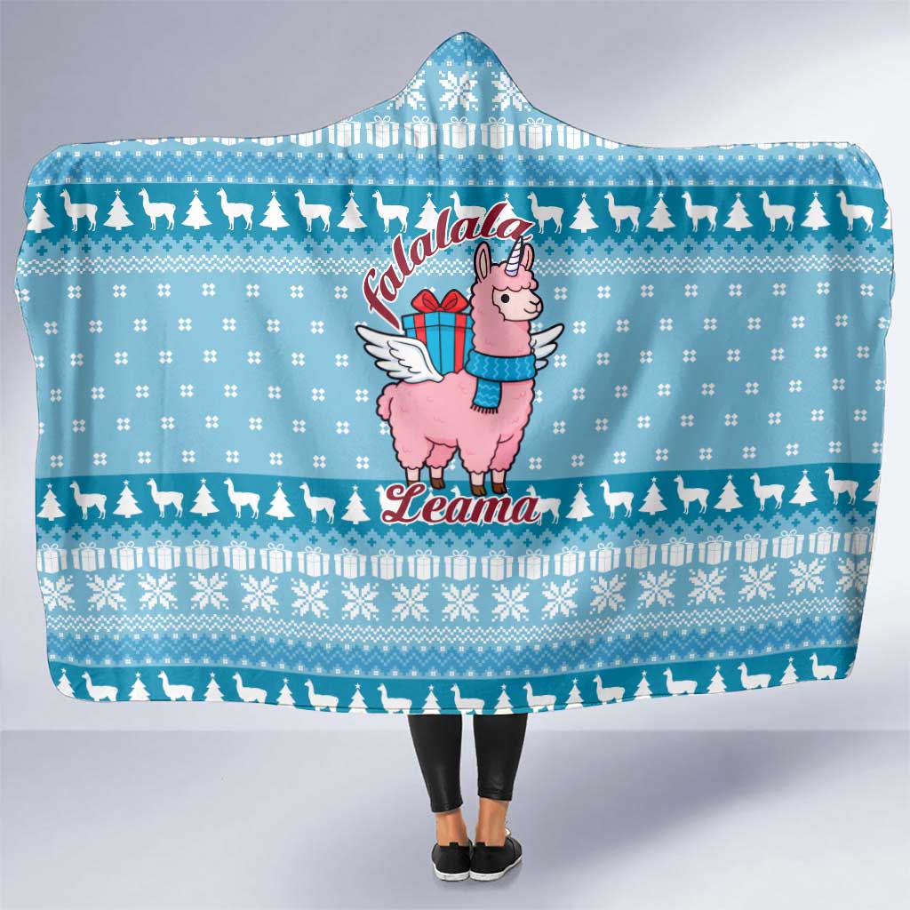 Pink Llama Christmas Hooded Blanket Xmas Holiday Patterns - Wonder Print Shop