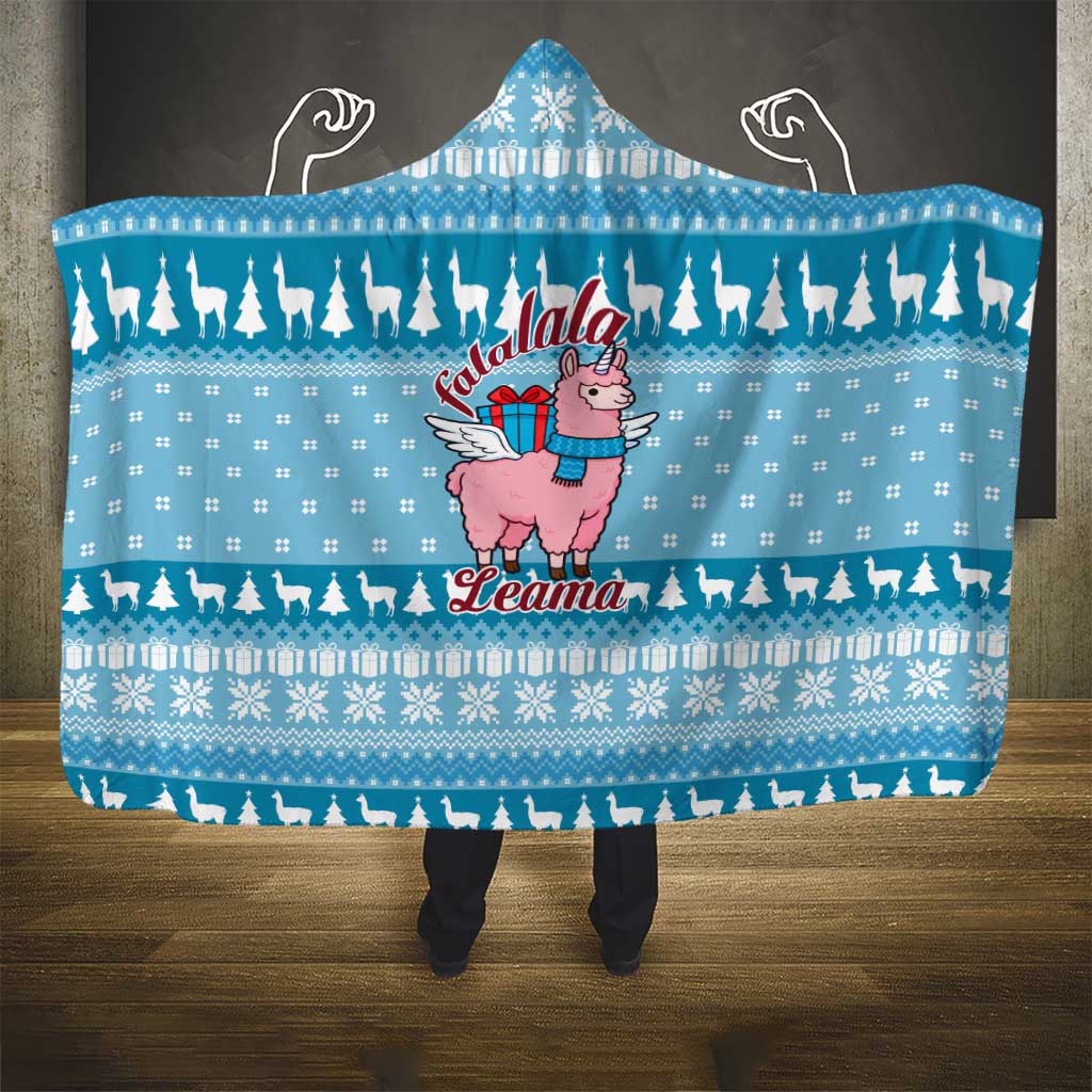 Pink Llama Christmas Hooded Blanket Xmas Holiday Patterns - Wonder Print Shop