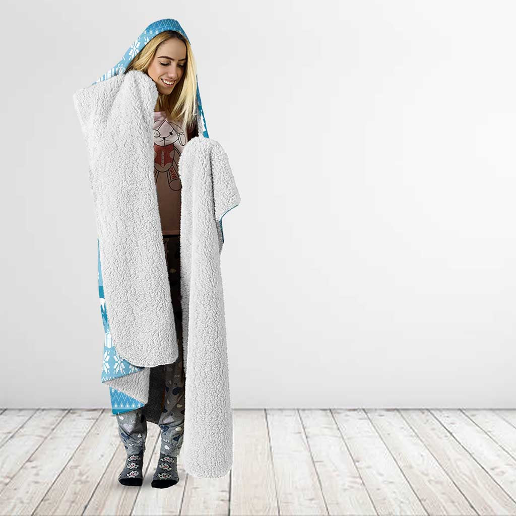 Pink Llama Christmas Hooded Blanket Xmas Holiday Patterns - Wonder Print Shop