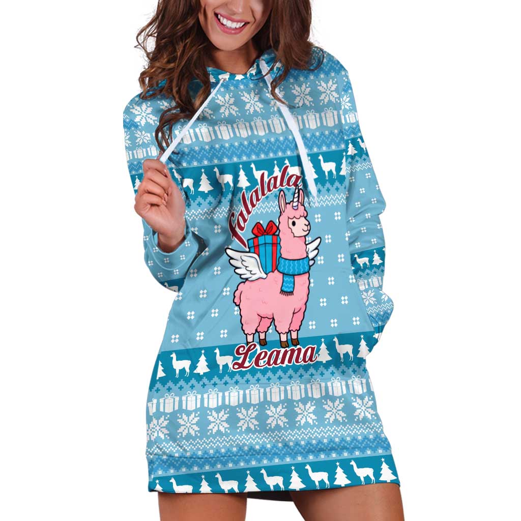 Pink Llama Christmas Hoodie Dress Xmas Holiday Patterns - Wonder Print Shop