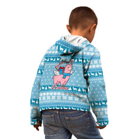 Pink Llama Christmas Kid Hoodie Xmas Holiday Patterns - Wonder Print Shop