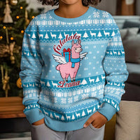Pink Llama Christmas Kid Ugly Christmas Sweater Xmas Holiday Patterns - Wonder Print Shop