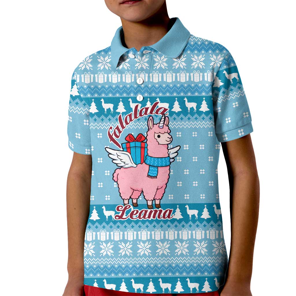 Pink Llama Christmas Kid Polo Shirt Xmas Holiday Patterns - Wonder Print Shop