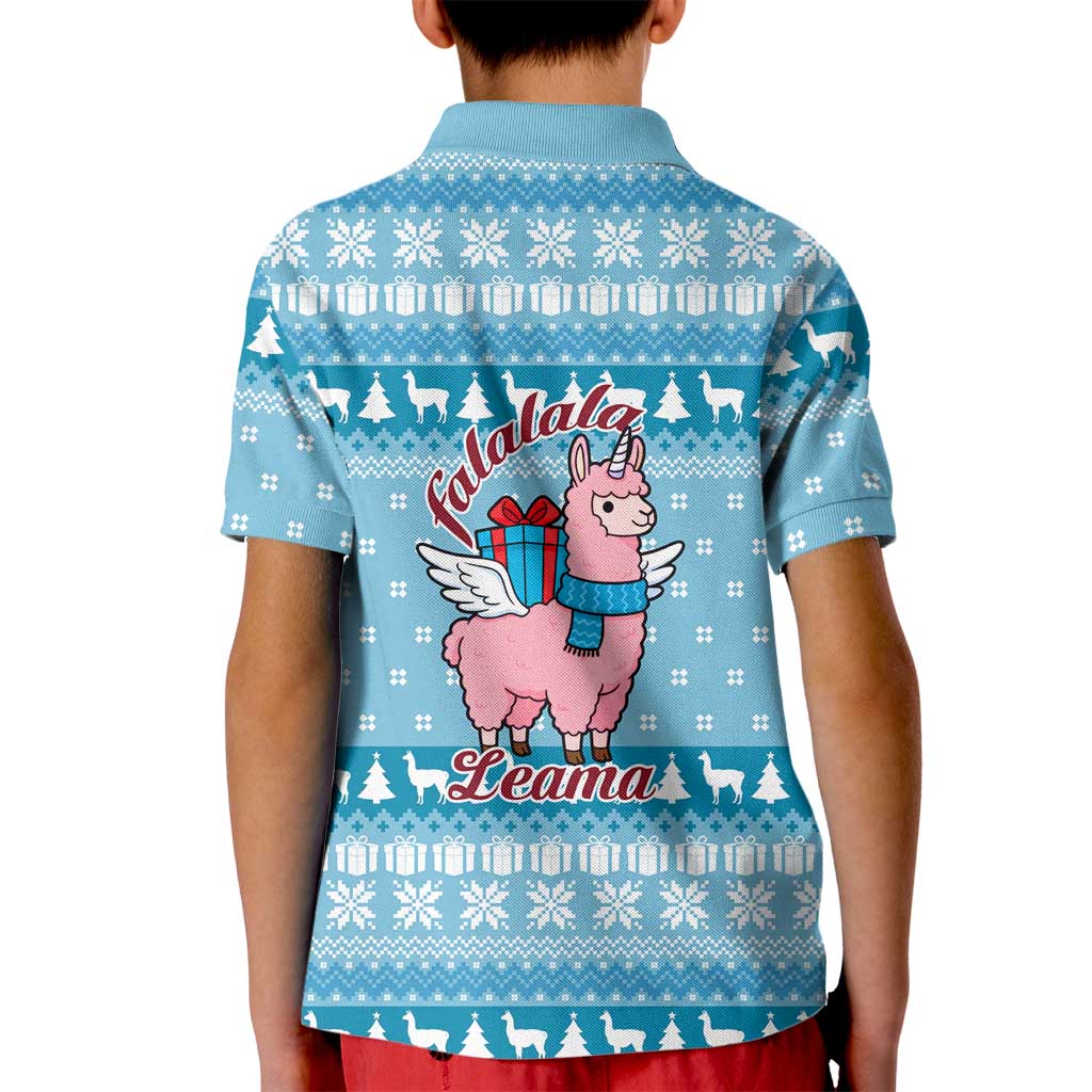Pink Llama Christmas Kid Polo Shirt Xmas Holiday Patterns - Wonder Print Shop